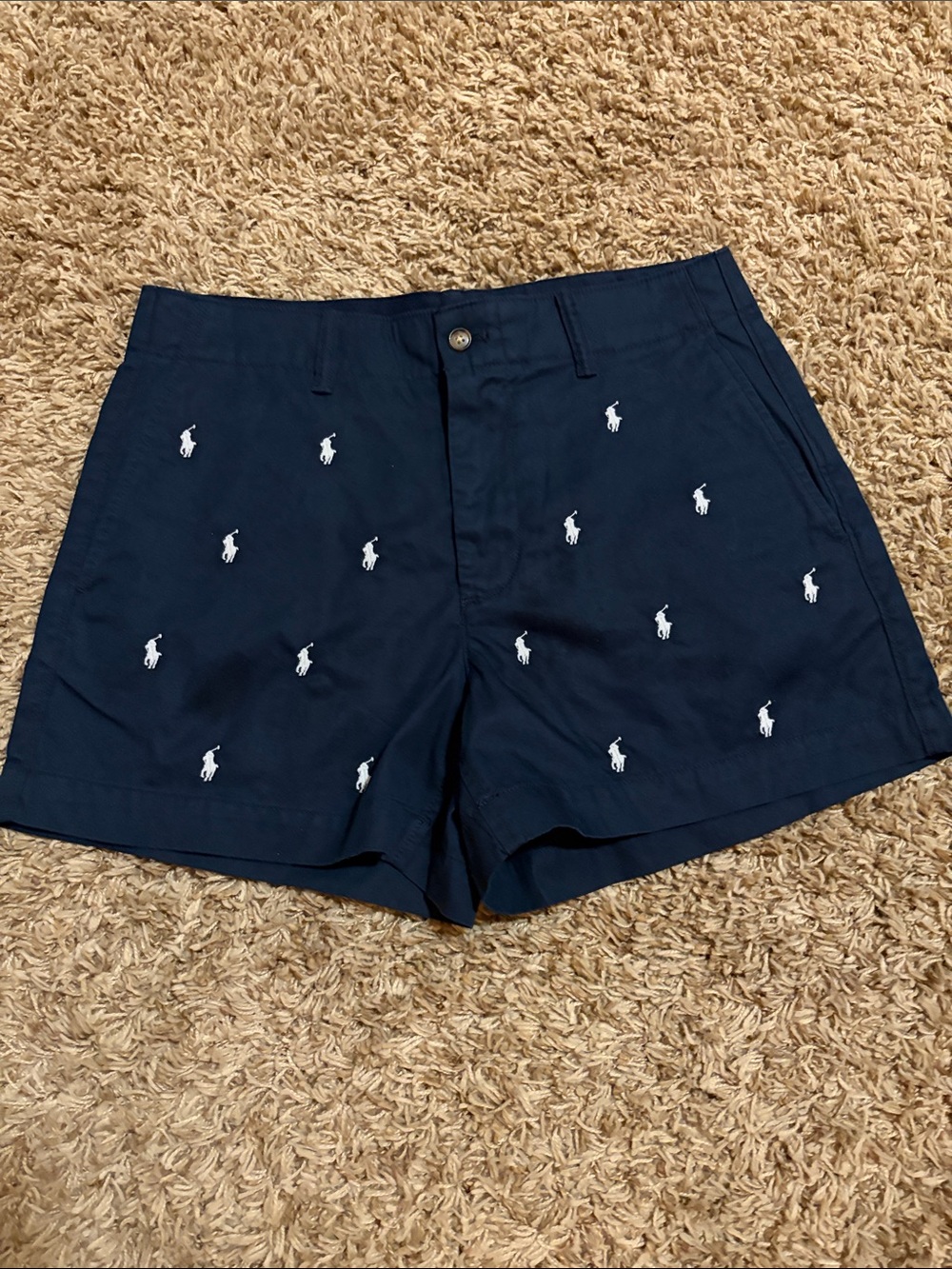 Polo by Ralph Lauren Navy Embroidered Polo Player Women's Shorts